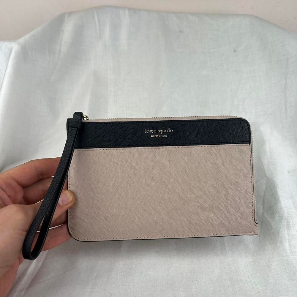 Kate-spade-new-york Women's Pink and Cream Wallet-purses Wristlet